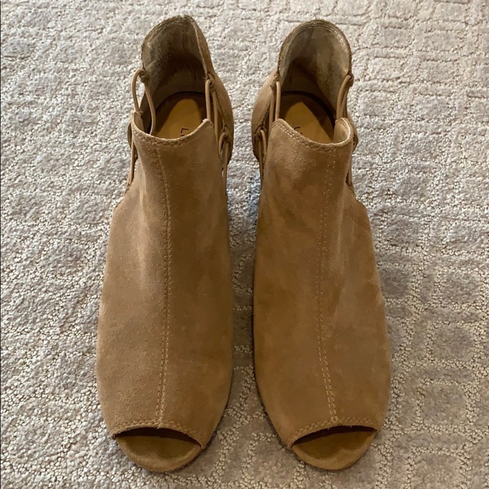 Lucky Brand suede wedge booties